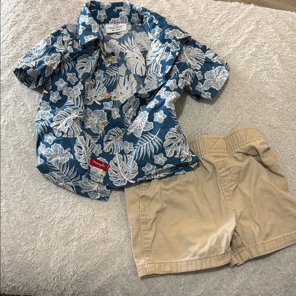 Wrangler Blue and Tan Kids Matching Set